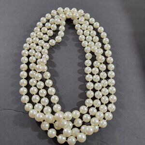 Super Long Faux Pearl Necklace 89" Layering Elegant Classic